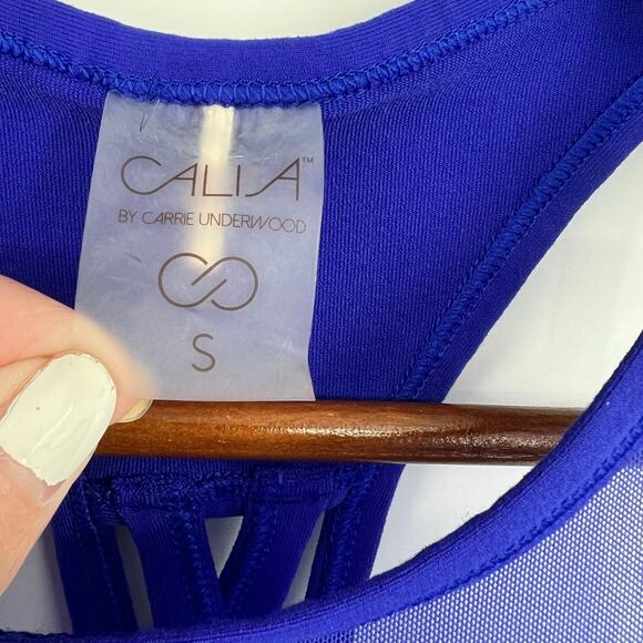 Calia by Carrie Underwood blue Built in Bra Racerback Athletic Tank Top sz small - Picture 4 of 8